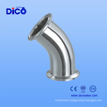 Stainless Steel Sanitary 45 Degree Clamp Elbow